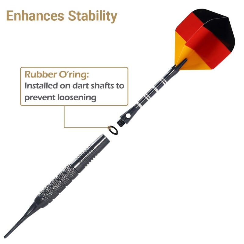 Wolftop 2BA Thread Aluminum Dart Shafts 24 Pack with Rubber O-Rings, Dart Accessories Kit for Steel Tip Darts and Soft Tip Darts - Image 4
